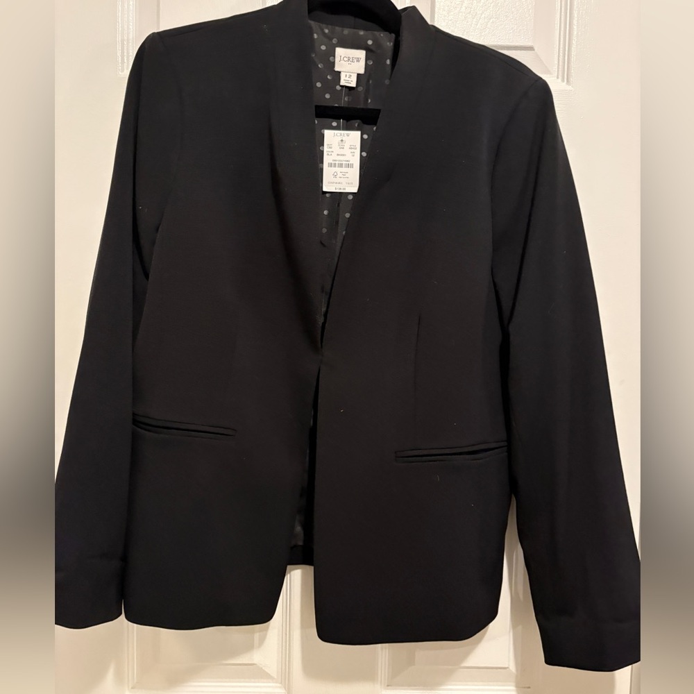 J. Crew Black Broadway Blazer Size 12 NWT